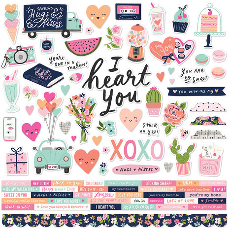 Simple Stories Happy Hearts 12x12 Inch Collector's Essential Kit (16927)