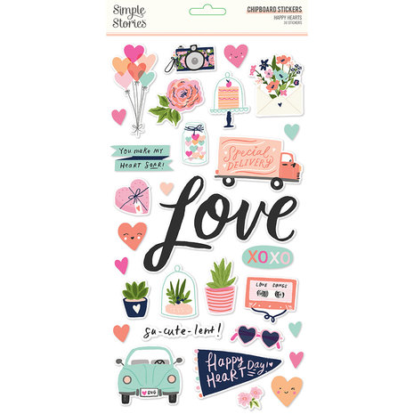 Simple Stories Happy Hearts Chipboard (16915) Simple Stories Happy Hearts Chipboard (16915)