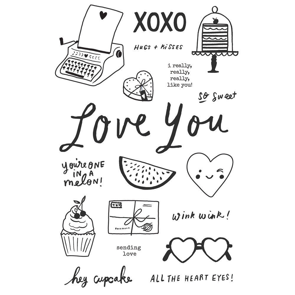 Simple Stories Happy Hearts Clear Stamps (16923) Simple Stories Happy Hearts Clear Stamps (16923)