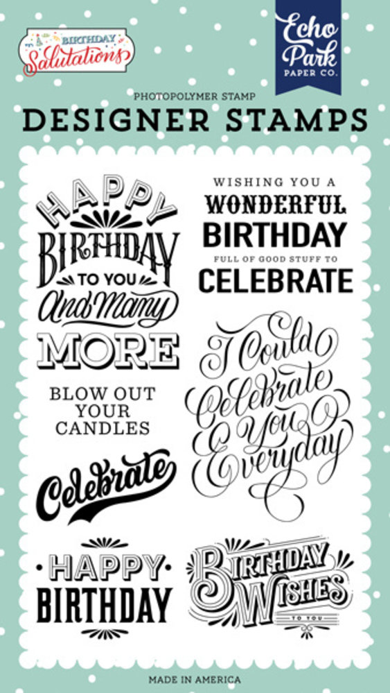 Echo Park Birthday Salutations Birthday Wishes Clear Stamps (BIS264040) Echo Park Birthday Salutations Birthday Wishes Clear Stamps (BIS264040)