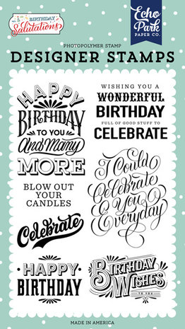 Echo Park Birthday Salutations Birthday Wishes Clear Stamps (BIS264040) Echo Park Birthday Salutations Birthday Wishes Clear Stamps (BIS264040)