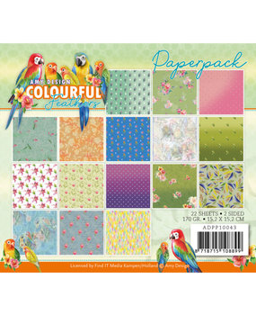 Amy Design Colourful Feathers 6x6 Inch Paper Pack (ADPP10043) Amy Design Colourful Feathers 6x6 Inch Paper Pack (ADPP10043)