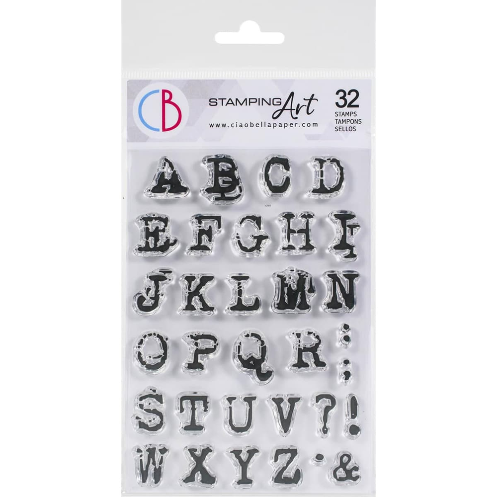 Ciao Bella Papercrafting Reporter Uppercase Alphabet A6 Clear Stamps (PS6003)