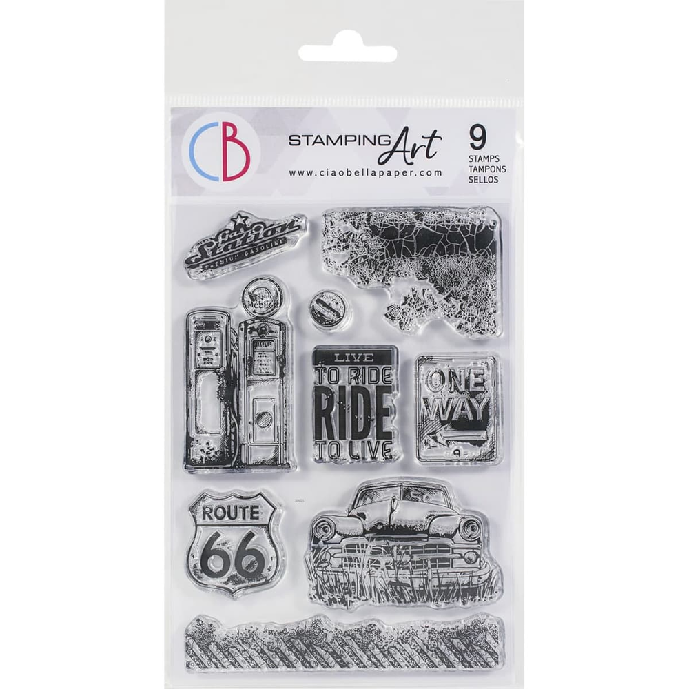Ciao Bella Papercrafting Gas Station A6 Clear Stamps (PS6017) Ciao Bella Papercrafting Gas Station A6 Clear Stamps (PS6017)