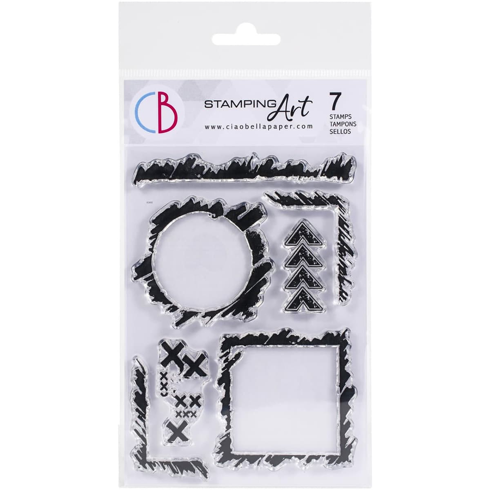 Ciao Bella Papercrafting Grunge Frames and Borders A6 Clear Stamps (PS6040)