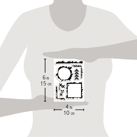 Ciao Bella Papercrafting Grunge Frames and Borders A6 Clear Stamps (PS6040)