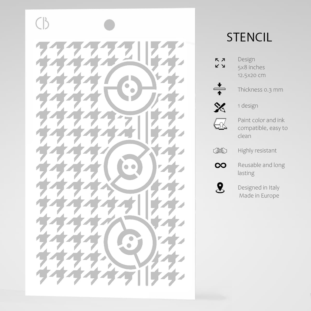 Ciao Bella Papercrafting Pied De Poule Masking Stencil (MS001)