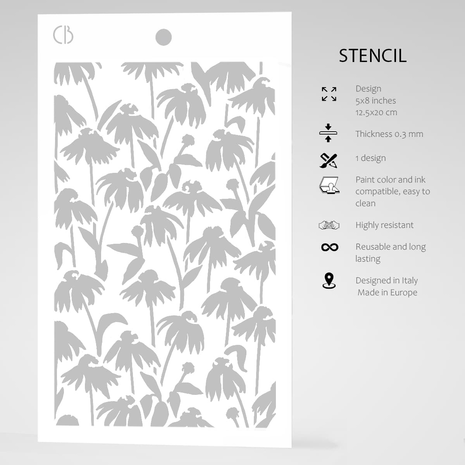 Ciao Bella Papercrafting Daisies Masking Stencil (MS005) Ciao Bella Papercrafting Daisies Masking Stencil (MS005)