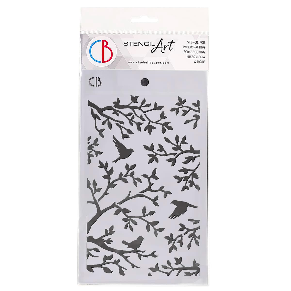 Ciao Bella Papercrafting Three Birds Masking Stencil (MS014) Ciao Bella Papercrafting Three Birds Masking Stencil (MS014)