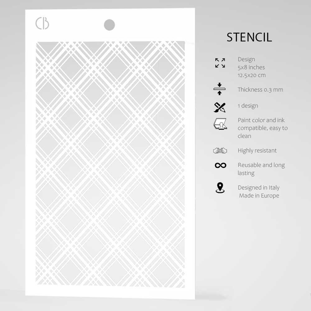 Ciao Bella Papercrafting Prince of Wales Masking Stencil (MS015) Ciao Bella Papercrafting Prince of Wales Masking Stencil (MS015)