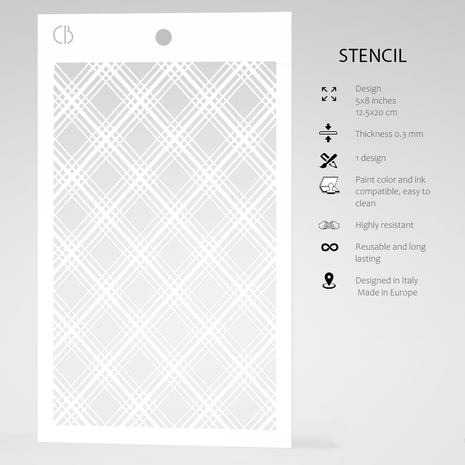 Ciao Bella Papercrafting Prince of Wales Masking Stencil (MS015) Ciao Bella Papercrafting Prince of Wales Masking Stencil (MS015)