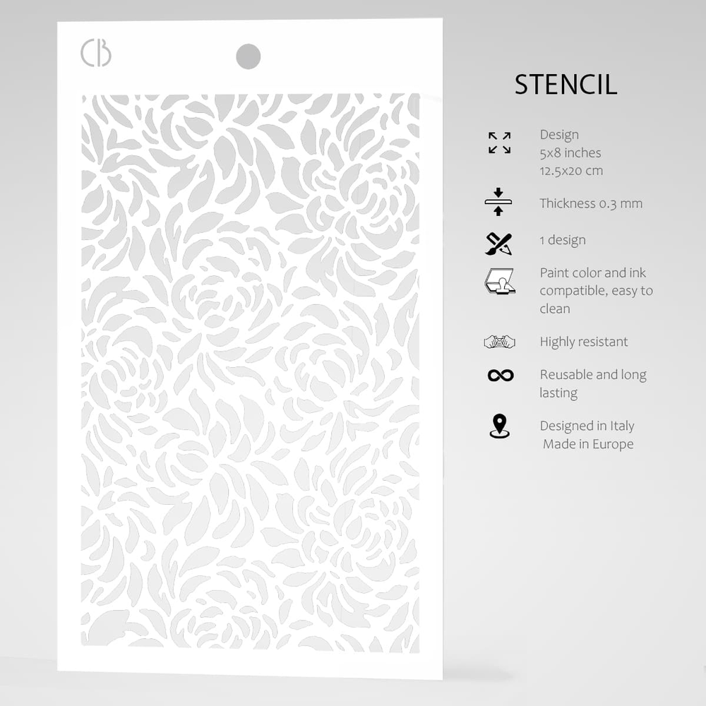 Ciao Bella Papercrafting Floral Masking Stencil (MS033) Ciao Bella Papercrafting Floral Masking Stencil (MS033)