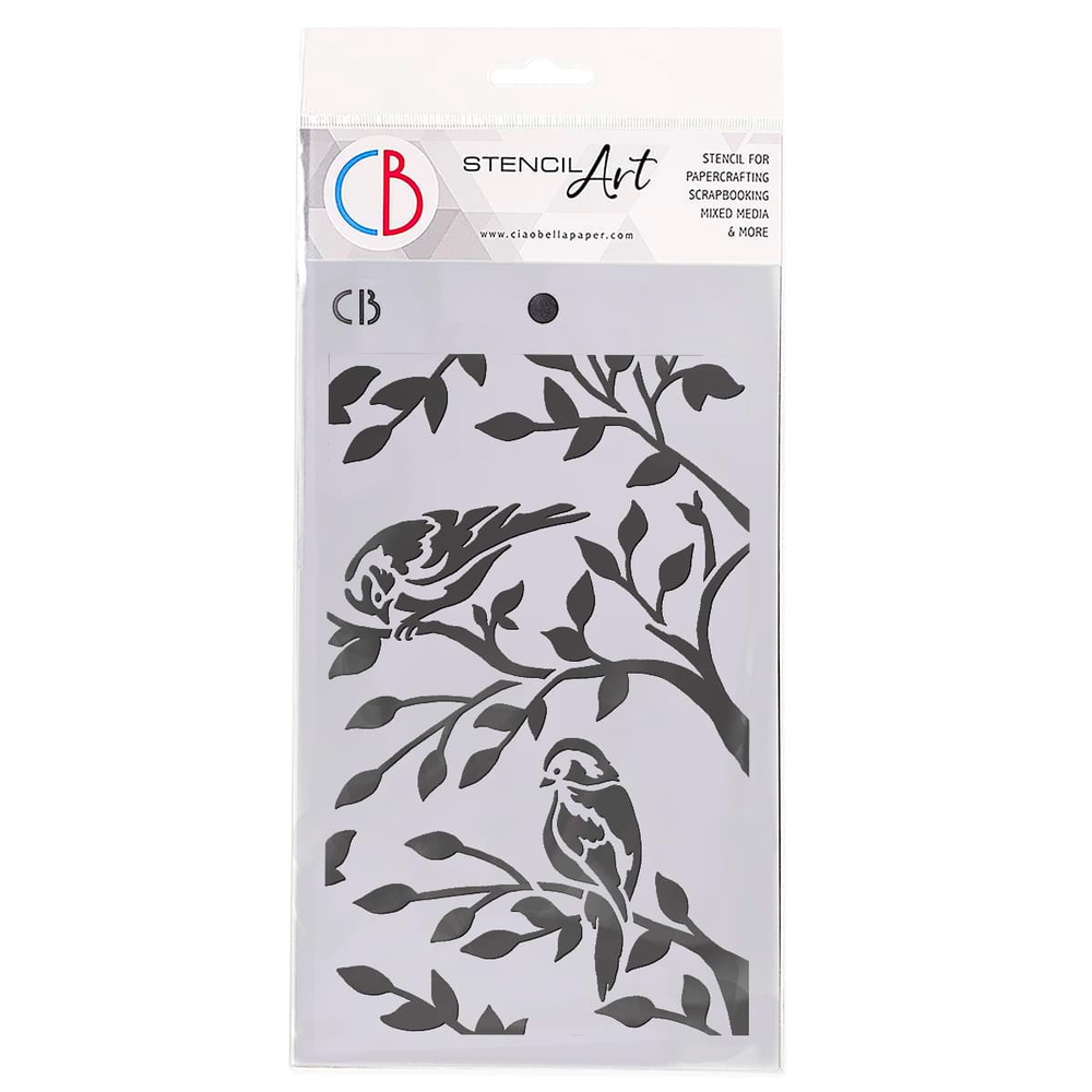 Ciao Bella Papercrafting Two Birds Masking Stencil (MS039) Ciao Bella Papercrafting Two Birds Masking Stencil (MS039)