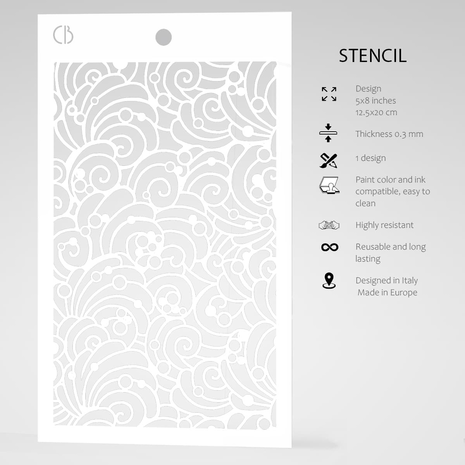 Ciao Bella Papercrafting Shells & Bubbles Masking Stencil (MS044)