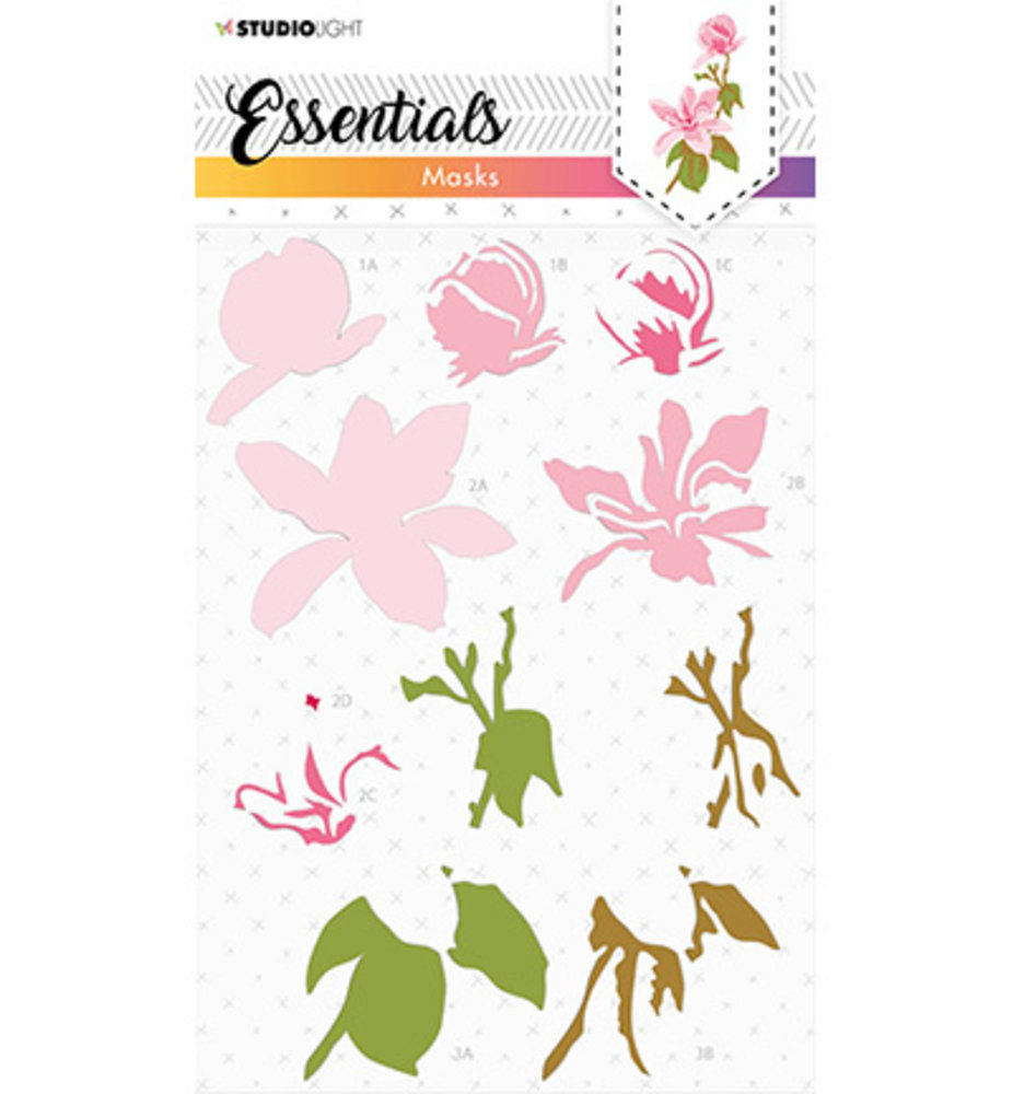 Studio Light Essentials Magnolia A5 Masking Stencil (SL-ES-MASK79) Studio Light Essentials Magnolia A5 Masking Stencil (SL-ES-MASK79)