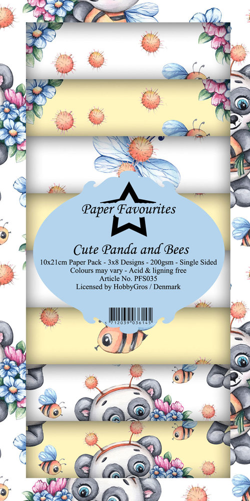 Paper Favourites Cute Panda and Bees Slimline Paper Pack (PFS035) Paper Favourites Cute Panda and Bees Slimline Paper Pack (PFS035)