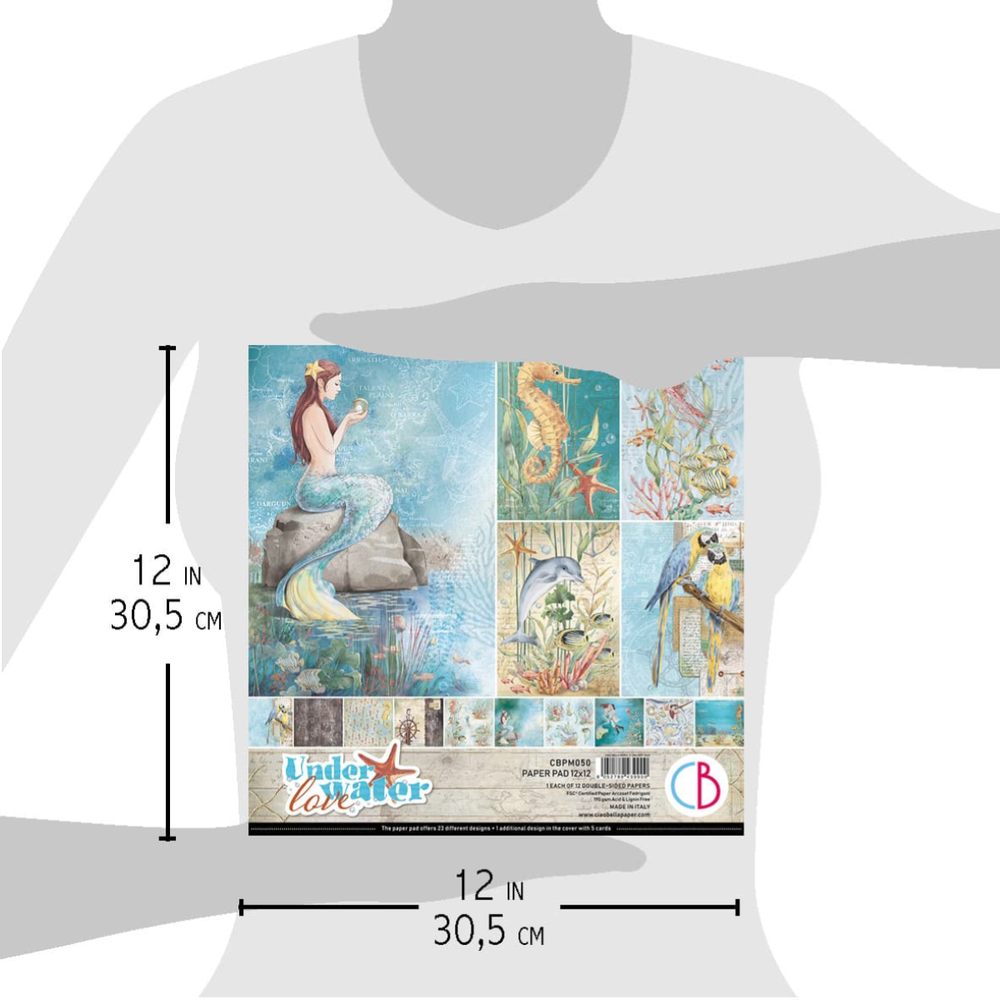Ciao Bella Papercrafting Underwater Love 12x12 Inch Paper Pad (CBPM050) Ciao Bella Papercrafting Underwater Love 12x12 Inch Paper Pad (CBPM050)