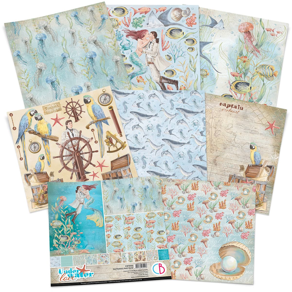 Ciao Bella Papercrafting Underwater Love 12x12 Inch Patterns Pad (CBT050) Ciao Bella Papercrafting Underwater Love 12x12 Inch Patterns Pad (CBT050)