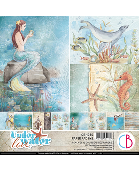 Ciao Bella Papercrafting Underwater Love 8x8 Inch Paper Pad (CBH050) Ciao Bella Papercrafting Underwater Love 8x8 Inch Paper Pad (CBH050)