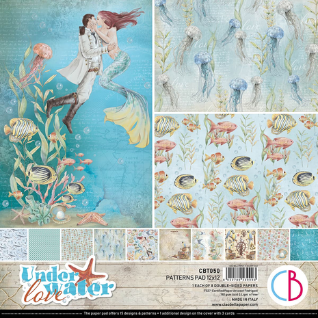 Ciao Bella Papercrafting Underwater Love 12x12 Inch Patterns Pad (CBT050) Ciao Bella Papercrafting Underwater Love 12x12 Inch Patterns Pad (CBT050)