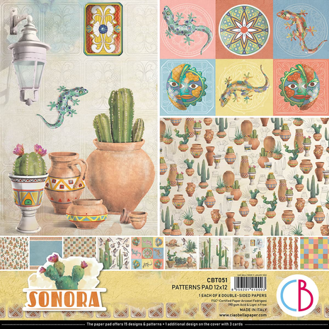 Ciao Bella Papercrafting Sonora 12x12 Inch Patterns Pad (CBT051)