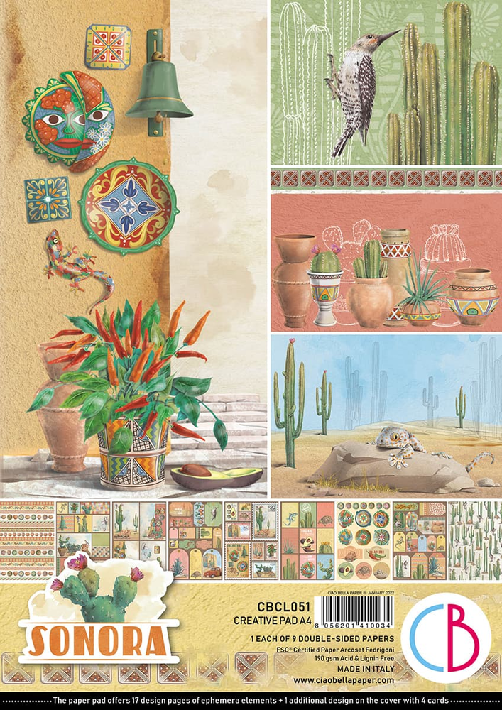Ciao Bella Papercrafting Sonora A4 Creative Pad (CBCL051) Ciao Bella Papercrafting Sonora A4 Creative Pad (CBCL051)