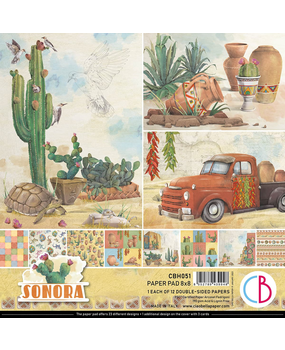 Ciao Bella Papercrafting Sonora 8x8 Inch Paper Pad (CBH051) Ciao Bella Papercrafting Sonora 8x8 Inch Paper Pad (CBH051)