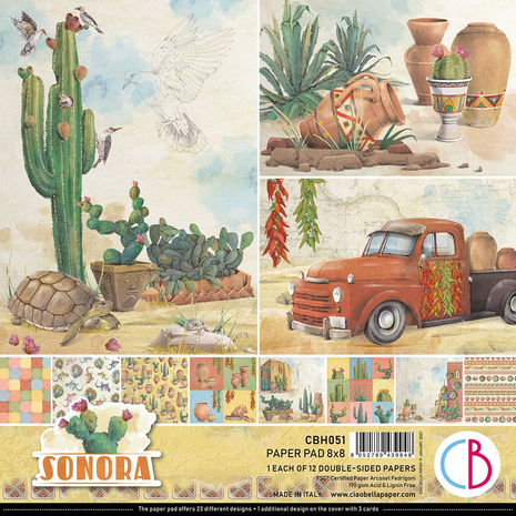 Ciao Bella Papercrafting Sonora 8x8 Inch Paper Pad (CBH051)