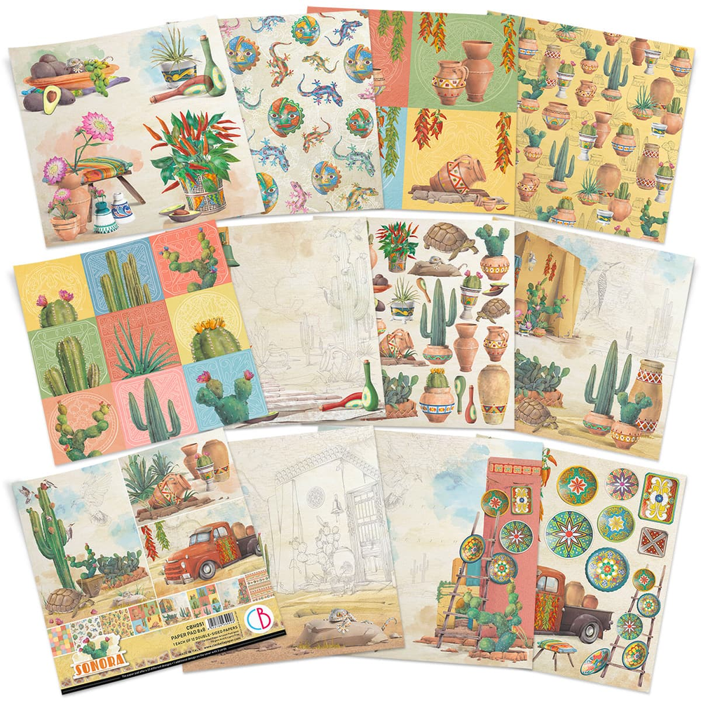 Ciao Bella Papercrafting Sonora 8x8 Inch Paper Pad (CBH051)
