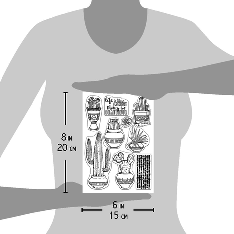 Ciao Bella Papercrafting Life is like a Cactus A5 Clear Stamps (PS8036)