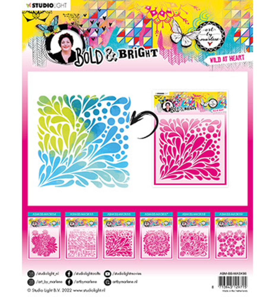 Studio Light Bold and Bright Wild At Heart Masking Stencil (ABM-BB-MASK66) Studio Light Bold and Bright Wild At Heart Masking Stencil (ABM-BB-MASK66)