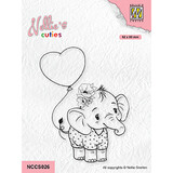 Nellie Snellen Clear Stamp Elephant with Heart Balloon (NCCS026)