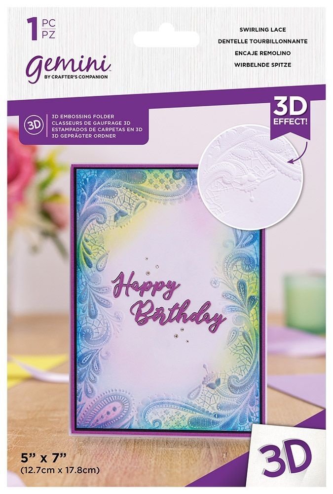 Gemini Swirling Lace 3D Embossing Folder (GEM-EF5-3D-SWLA) Gemini Swirling Lace 3D Embossing Folder (GEM-EF5-3D-SWLA)