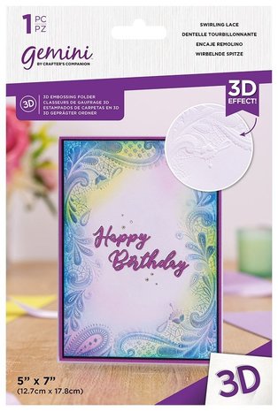 Gemini Swirling Lace 3D Embossing Folder (GEM-EF5-3D-SWLA) Gemini Swirling Lace 3D Embossing Folder (GEM-EF5-3D-SWLA)