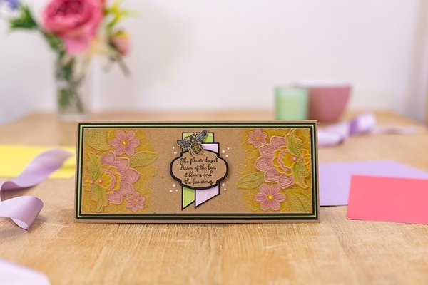 Gemini Slimline Embellished Lace 3D Embossing Folder (GEM-EF3.25-3D-EMLA) Gemini Slimline Embellished Lace 3D Embossing Folder (GEM-EF3.25-3D-EMLA)