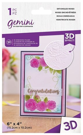Gemini Entangled Roses 3D Embossing Folder (GEM-EF4-3D-ENRO)