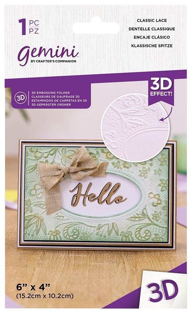Gemini Classic Lace 3D Embossing Folder (GEMEF43DCLLA) Paperpads.nl