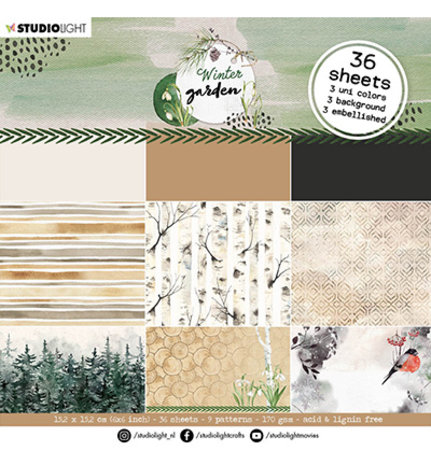 Studio Light Winter Garden Neutrals 6x6 Inch Paper Pad (SL-WG-PP25)