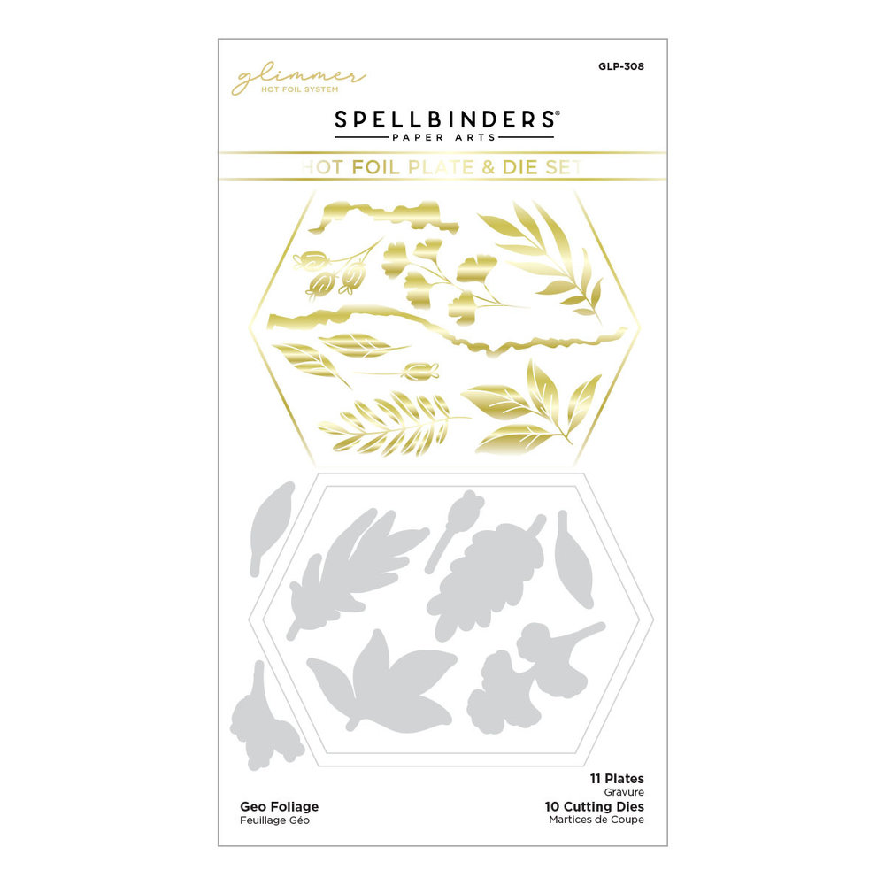 Spellbinders Geo Foliage Glimmer Hot Foil Plate & Die (GLP-308