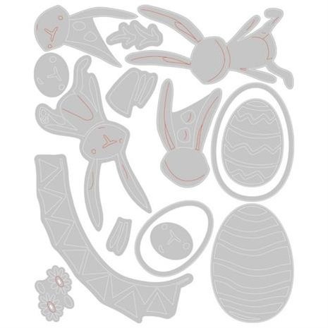 Sizzix Thinlits Die Set Bunny Games (665850) Sizzix Thinlits Die Set Bunny Games (665850)