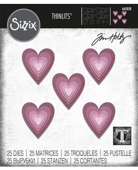 Sizzix Thinlits Die Set Stacked Tile Hearts (665858) Sizzix Thinlits Die Set Stacked Tile Hearts (665858)