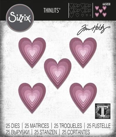 Sizzix Thinlits Die Set Stacked Tile Hearts (665858) Sizzix Thinlits Die Set Stacked Tile Hearts (665858)