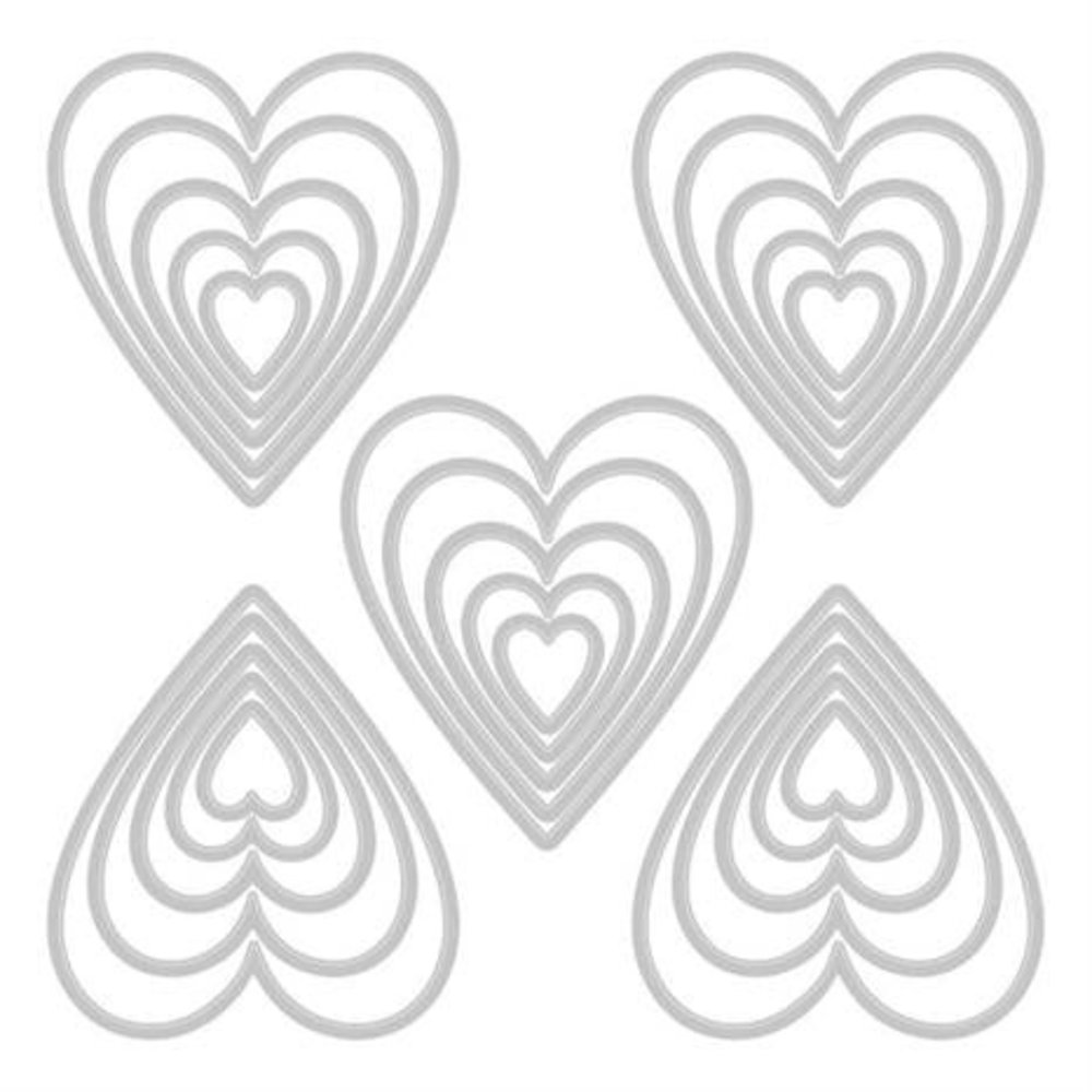 Sizzix Thinlits Die Set Stacked Tile Hearts (665858) Sizzix Thinlits Die Set Stacked Tile Hearts (665858)