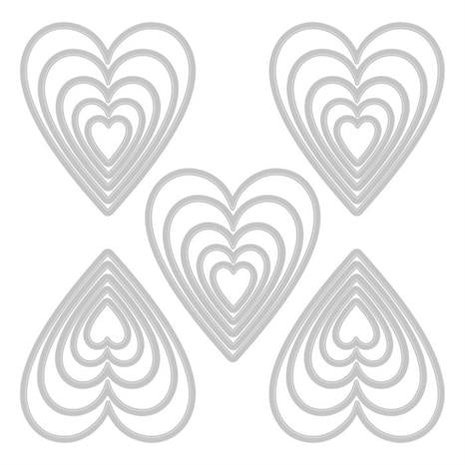Sizzix Thinlits Die Set Stacked Tile Hearts (665858) Sizzix Thinlits Die Set Stacked Tile Hearts (665858)