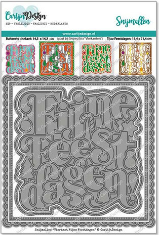 Carlijn Design Snijmallen Vierkant Fijne Feestdagen (CDSN-0135) Carlijn Design Snijmallen Vierkant Fijne Feestdagen (CDSN-0135)