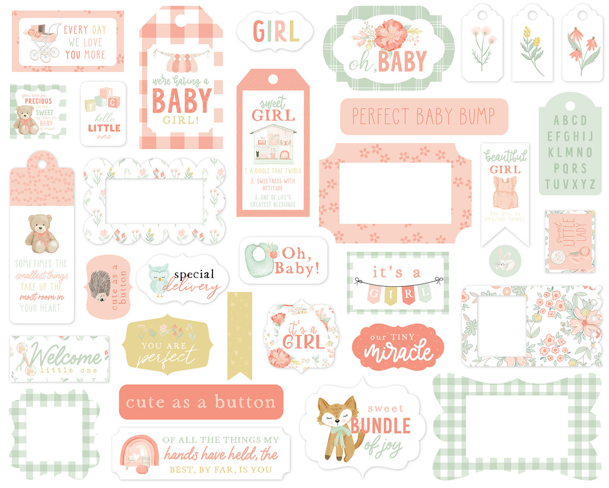 Echo Park It's A Girl Ephemera Frames & Tags (IAG277025) Echo Park It's A Girl Ephemera Frames & Tags (IAG277025)