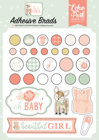 Echo Park It's A Girl Adhesive Brads (IAG277020) Echo Park It's A Girl Adhesive Brads (IAG277020)