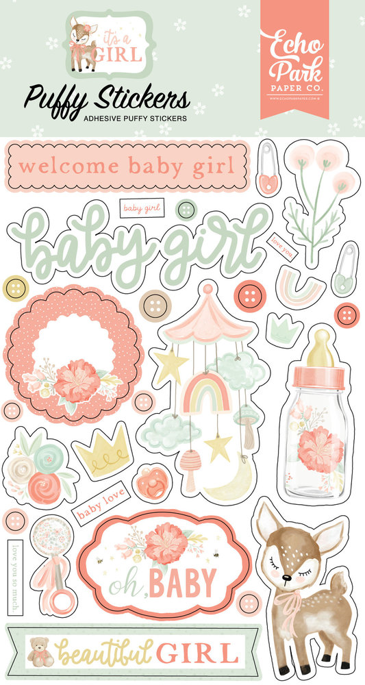 Echo Park It's A Girl Puffy Stickers (IAG277066) Echo Park It's A Girl Puffy Stickers (IAG277066)