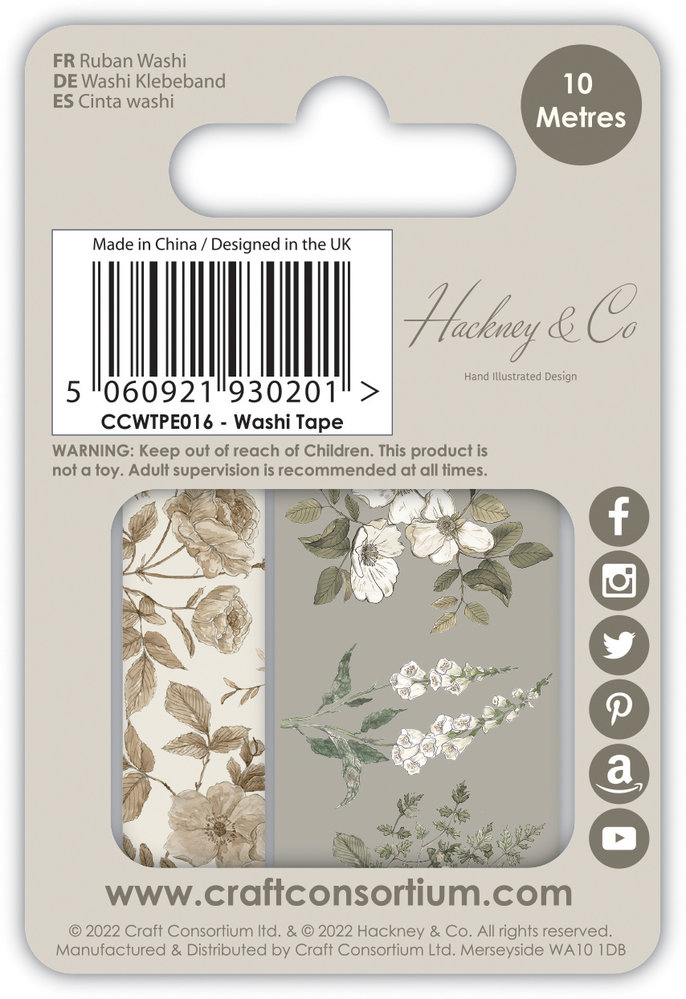 Craft Consortium Belle Fleur Washi Tape (CCWTPE016)