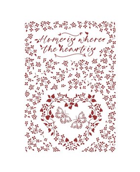 Stamperia Provence Masking Stencil A4 Home is Where the Hearting (KSG490)*